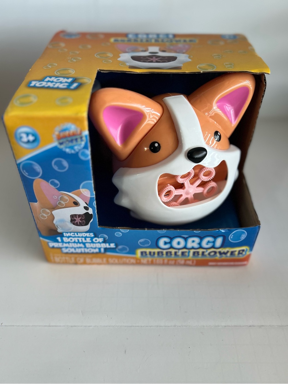 Corgi Bubble Blower Toy for Kids | Includes Bubble Solution | New in Box